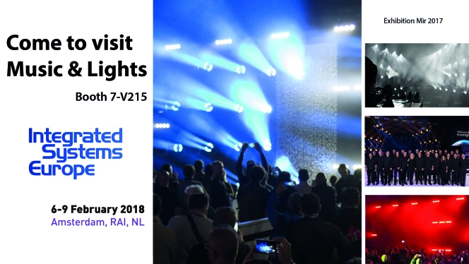 Music & Lights @ ISE 2018 (Amsterdam, 6-9 febbraio)