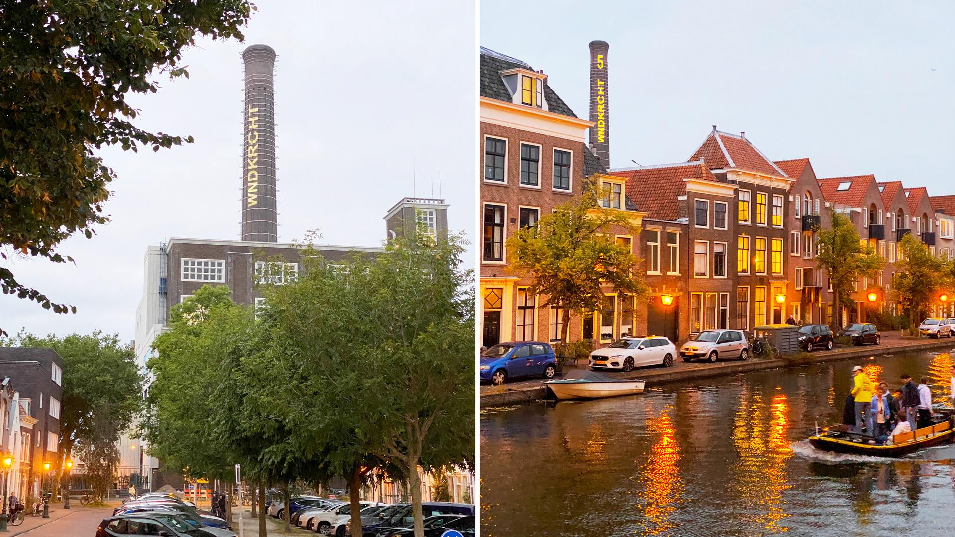 Dutch chimney lit by PROLIGHTS' Mosaico XL